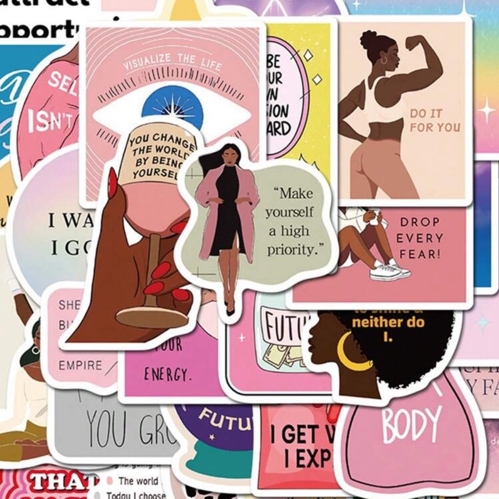 SCXXBSW 52pcs Vision Board Cartoon Graffiti Stickers Decorative